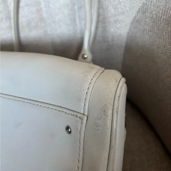 Y2K East West Leather Vintage Shoulder Bag with Buckle Silver Hardware - Picture 6 of 12